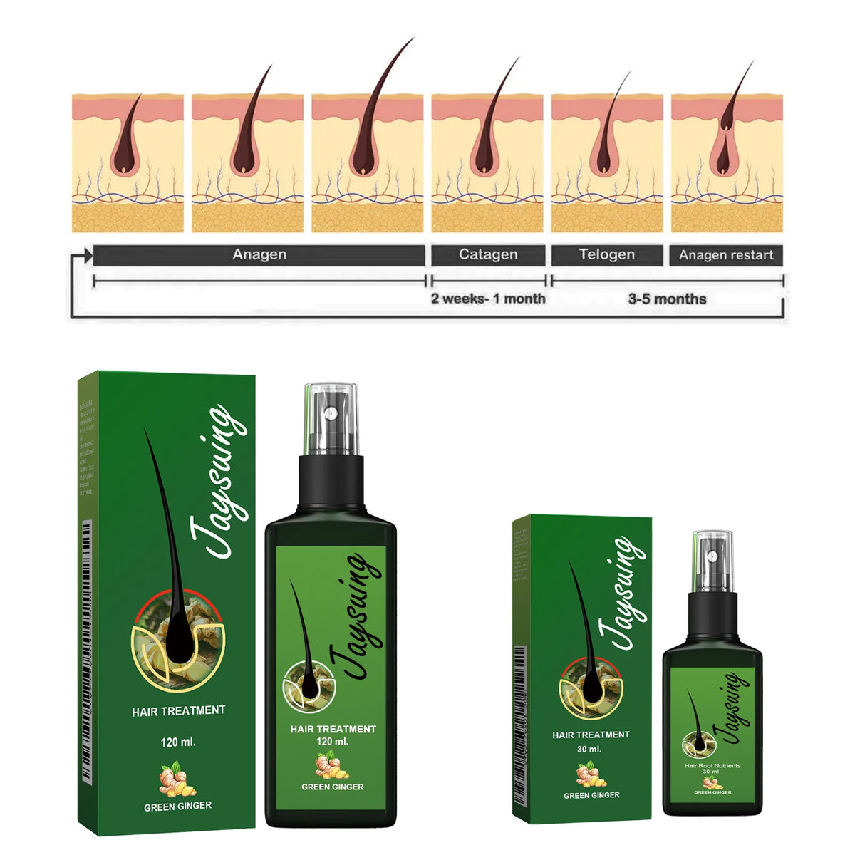 Hair Growth Spray Ginger Massage Scalp Damaged Treatment Solution Nourish Roots Fast Grow Anti Hair Loss Serum Beauty Health