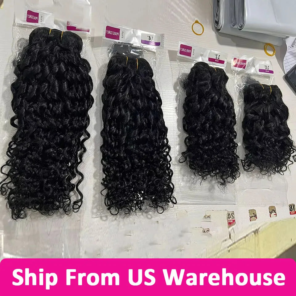 3B 4C Burmese Pixie Curly Hair Bundles Virgin Human Hair Burmese Vietnamese Raw Human Hair Extensions Wholesale For Full Head