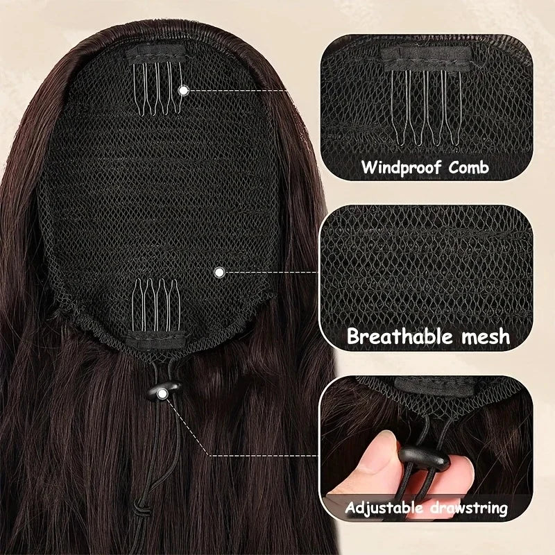 Premium Kinky Curly Drawstring Ponytail 22" Clip-In Hair Extension