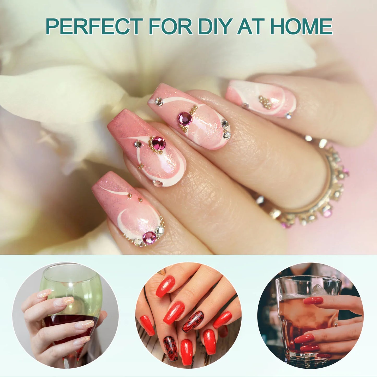 Nailpop 120Pcs Gel X Nail Tips Almond Square Full Cover Set