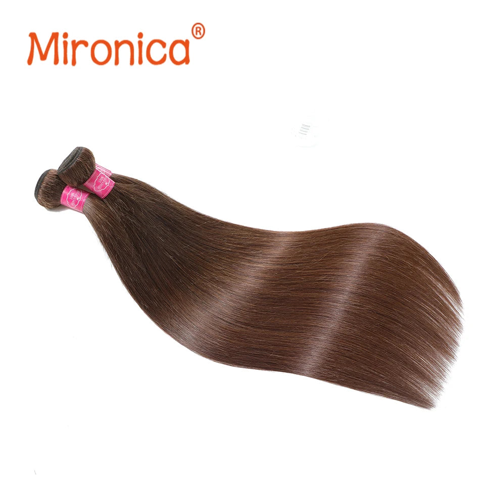 Straight  Chocolate Brown 1/3/4Human Hair Bundles Deal  Human Hair Weaving Wefts Remy Human Hair Extensions for Women  100 G/Pcs