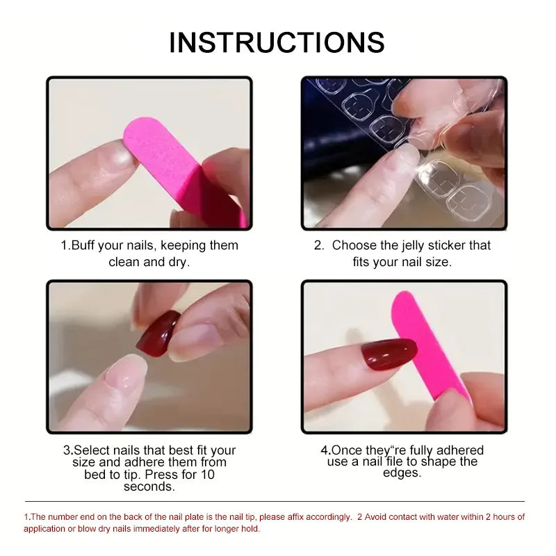 24pcs Cat Eye French Press-On Nails with 3D Bow