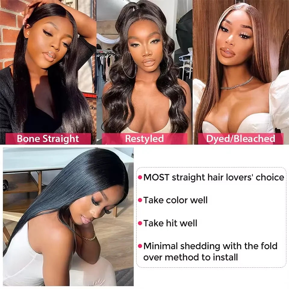 Brazilian Bone Straight Human Hair Bundles Virgin Hair Natural Color