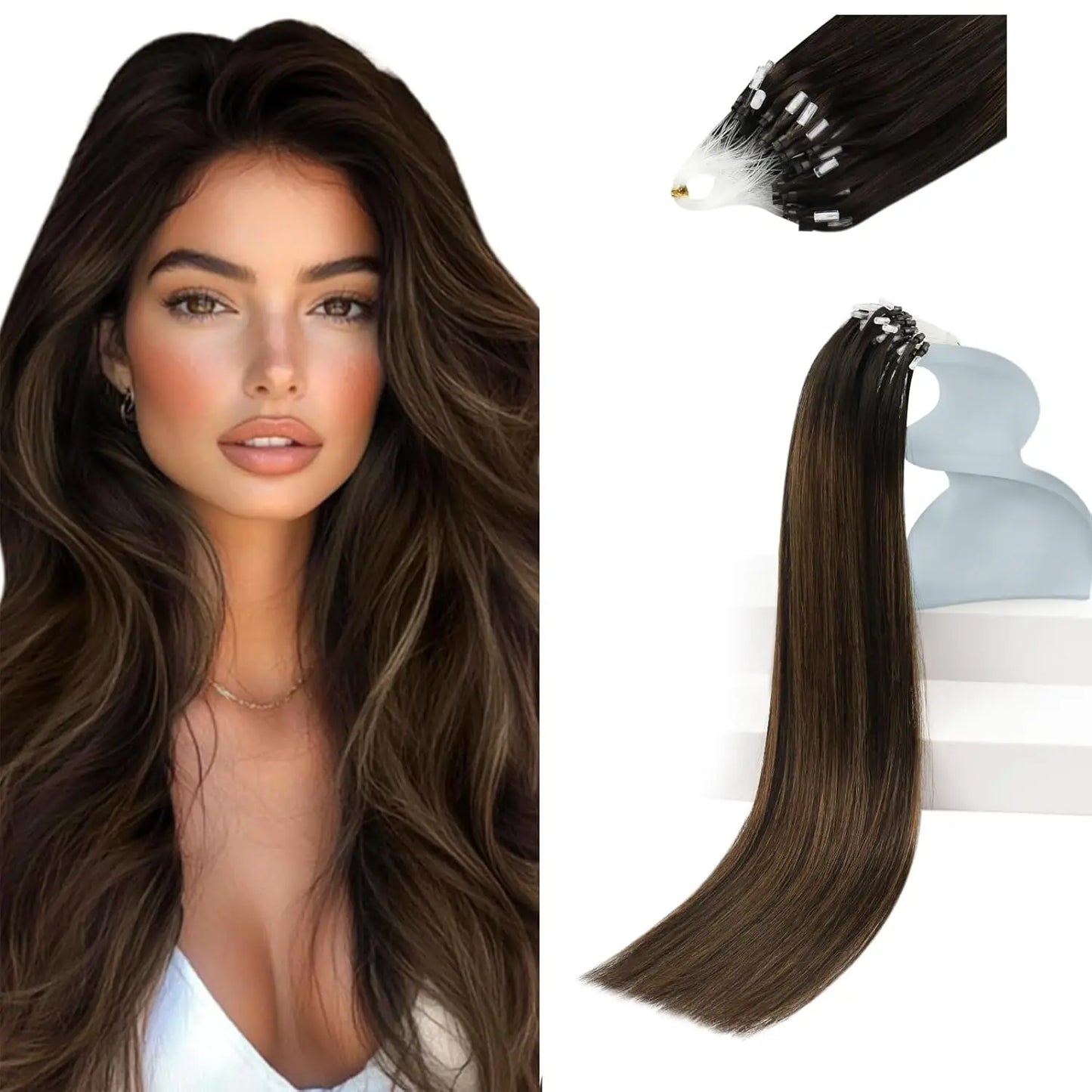 Remy Micro Ring Human Hair Extensions – No Heat, No Damage, 1g Strands