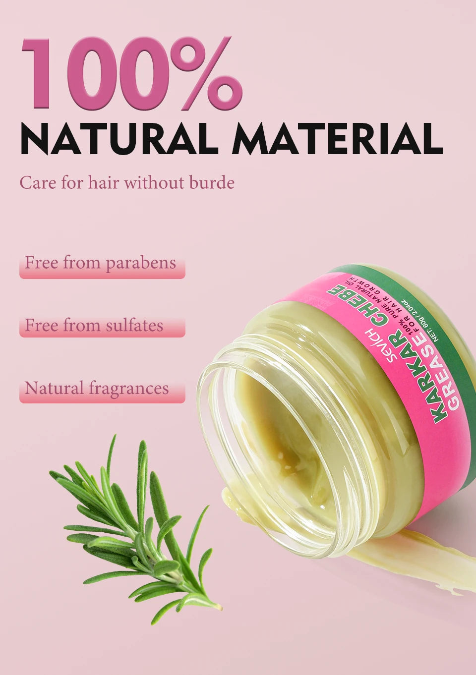 100% Pure Natural Karkar Chebe Oil Batana Butter Hair Growth Oil Rosemary Repair Damaged Hair Treatment Oil Anti-Hair Loss Care