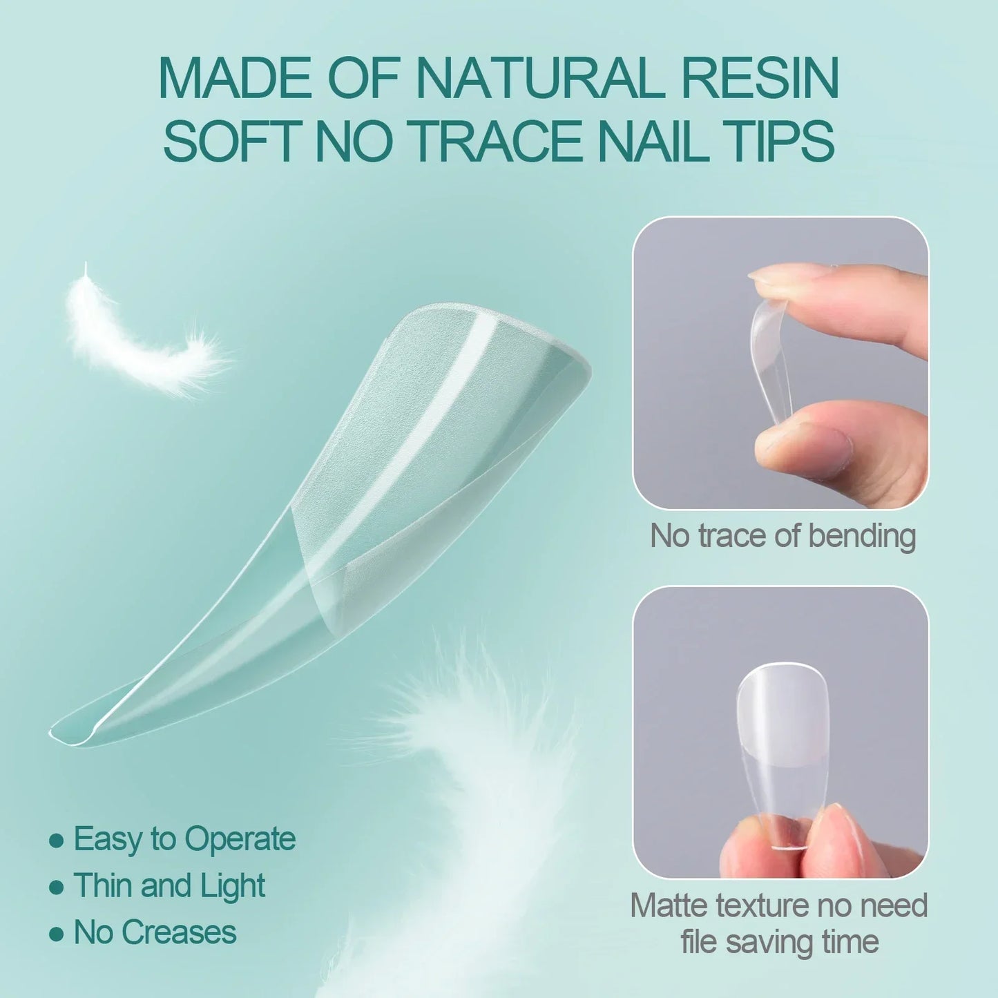 Nailpop 120Pcs Gel X Nail Tips Almond Square Full Cover Set