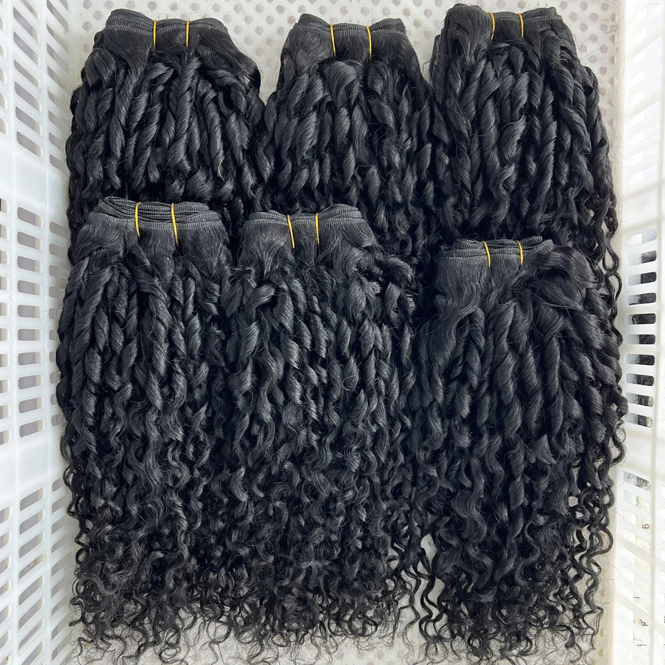 3B 4C Burmese Pixie Curly Hair Bundles Virgin Human Hair Burmese Vietnamese Raw Human Hair Extensions Wholesale For Full Head