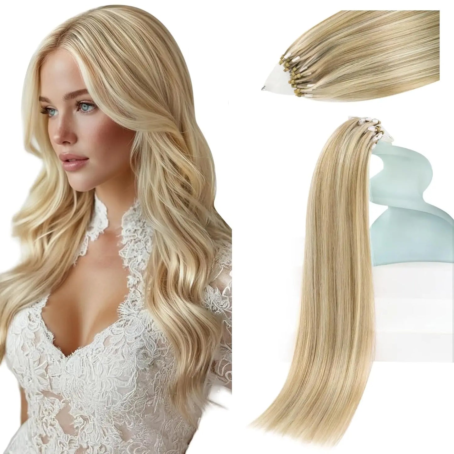 Remy Micro Ring Human Hair Extensions – No Heat, No Damage, 1g Strands