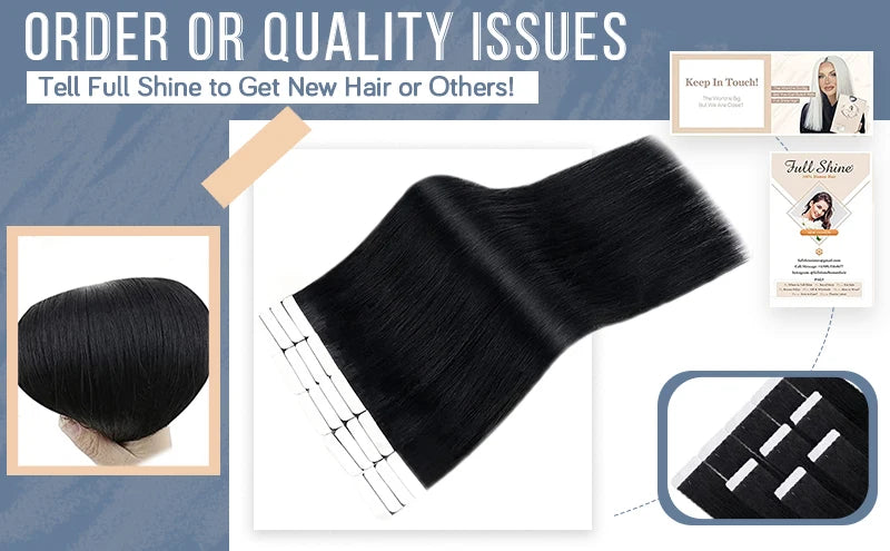 Full Shine Tape in Human Hair Extensions 100% Remy Natural Human Hair Extensions Tape in Omber Blonde Hair Extensions for Women