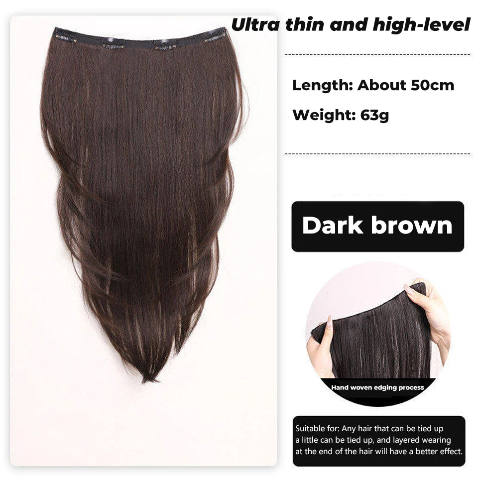 Synthetic Wig One-piece Straight Wig Layered Extension Wig Korean Fluffy Hair Piece Extension Wig For Women Christmas New Year