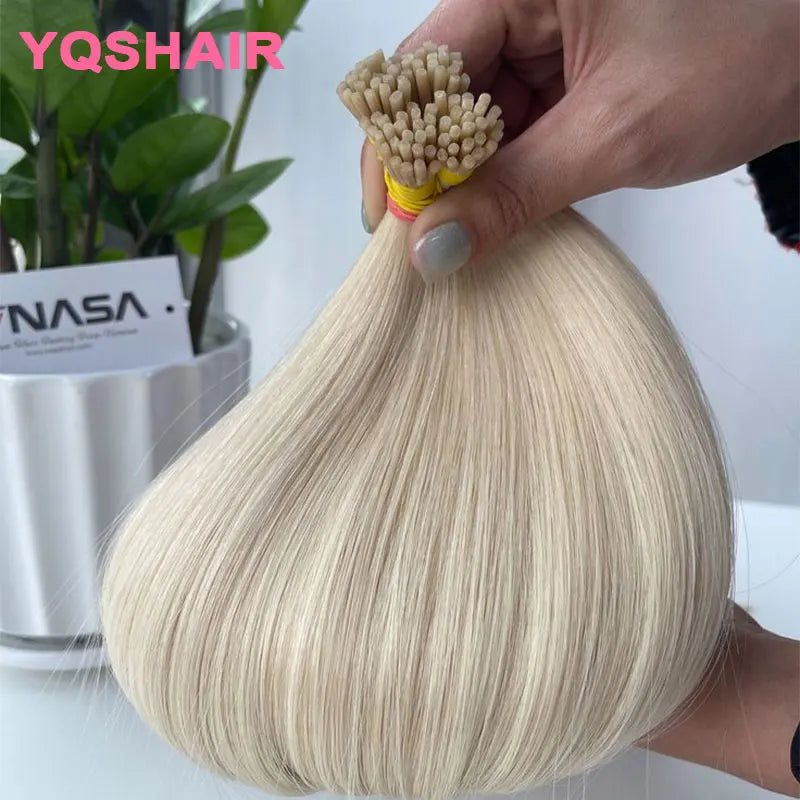 Straight I Tip Hair Extensions Natural Real Human Hair clip-in and tape-in   hair extensions Fusion Extensions Keratin Capsule