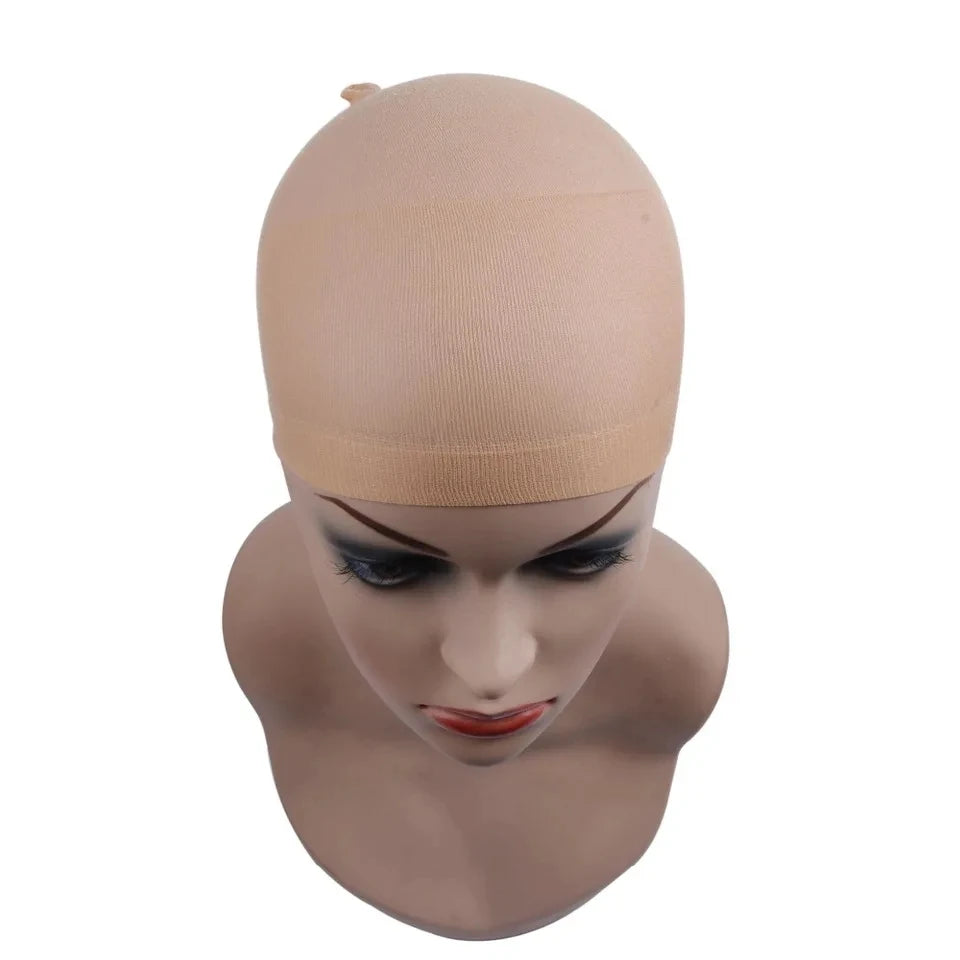 New Stocking Cap For Wigs 2Pcs Cheap Hair Net For Wigs Bald Cap Beige Brown Black Nylon Stocking Wig Cap Stretchy Hair Cap
