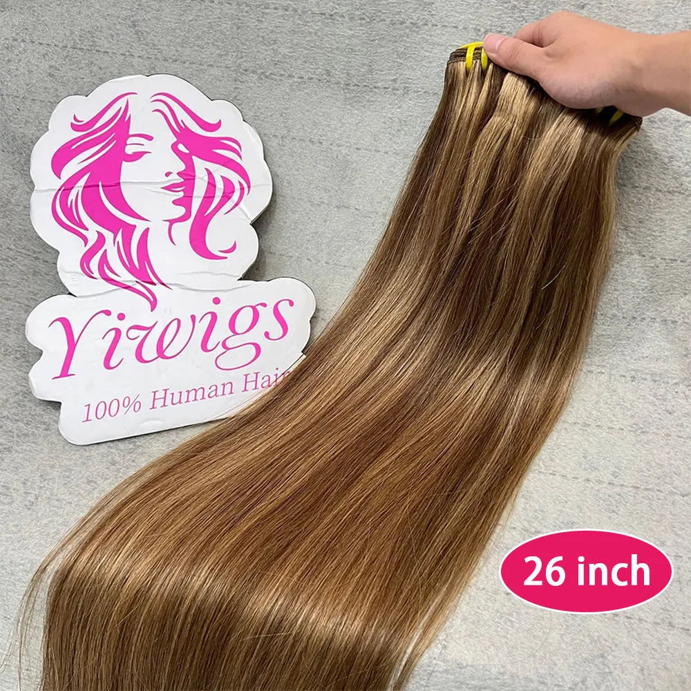 16A Grade P4/27 Straight Highlight Ombre Colored 100% Raw Virgin Human Hair Bundles Brown Hair Weave Extensions For Women