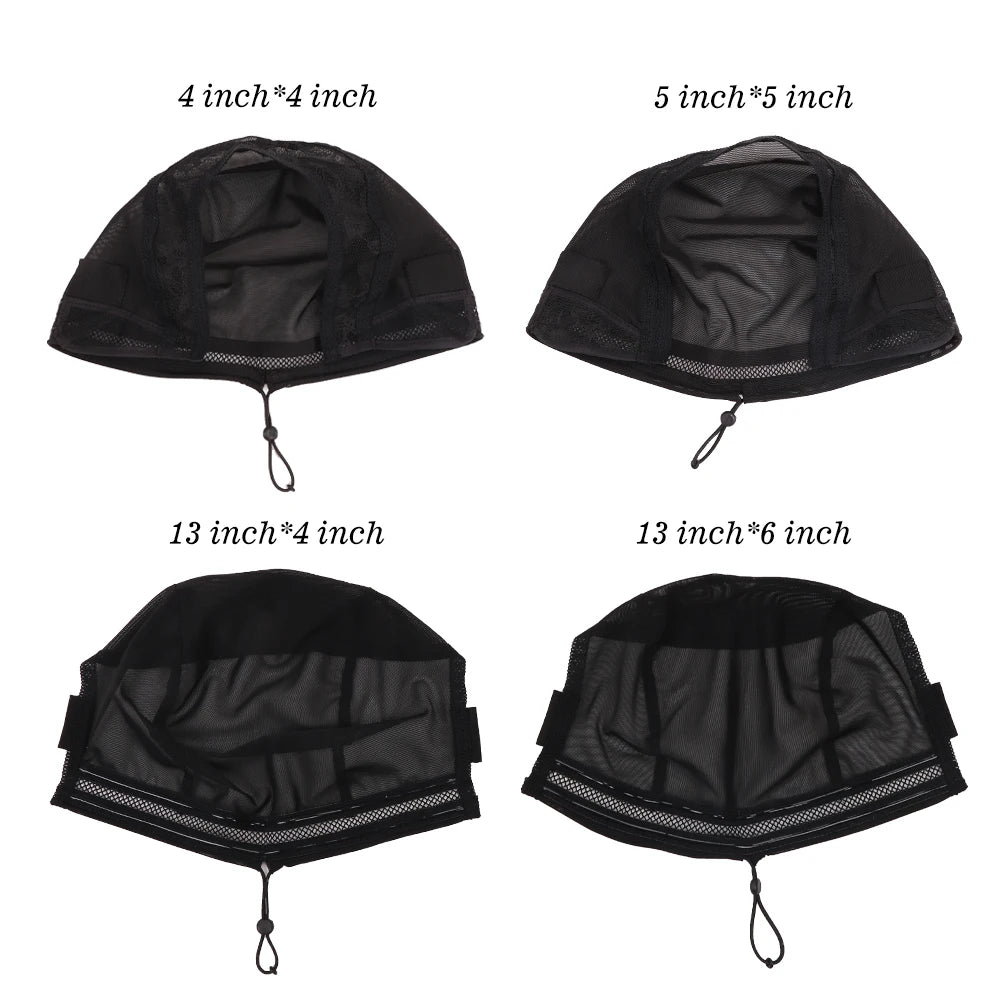 Plussign Half Splicing Wig Cap With Drawstring Silicone Band For Sewing 4*4 5*5 13*4 13*6 Lace Wig Lace Wig Cap For Making Wigs