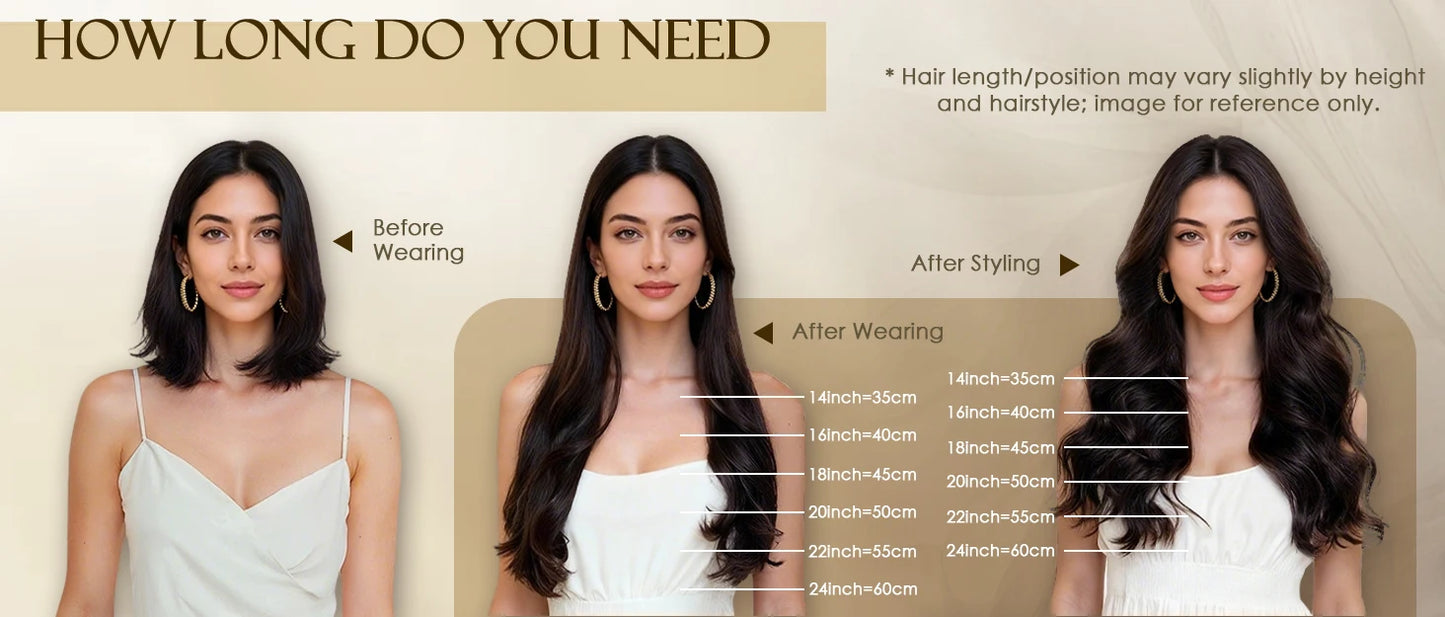 Double Weft Clip In Hair Extensions Brazilian Remy 7Pcs 100g