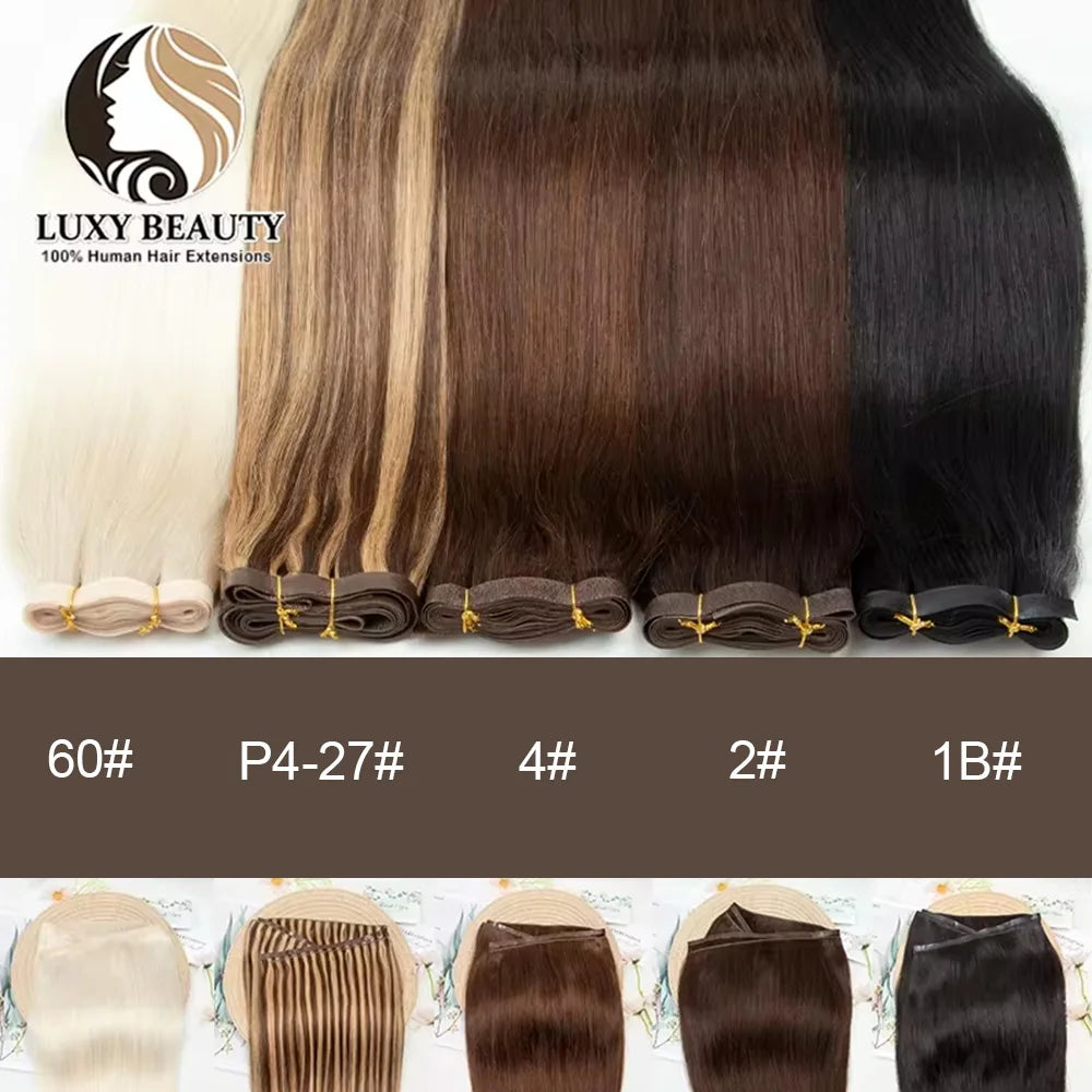 Invisible Tape Weft Human Hair Extensions – Brown Flat Weft