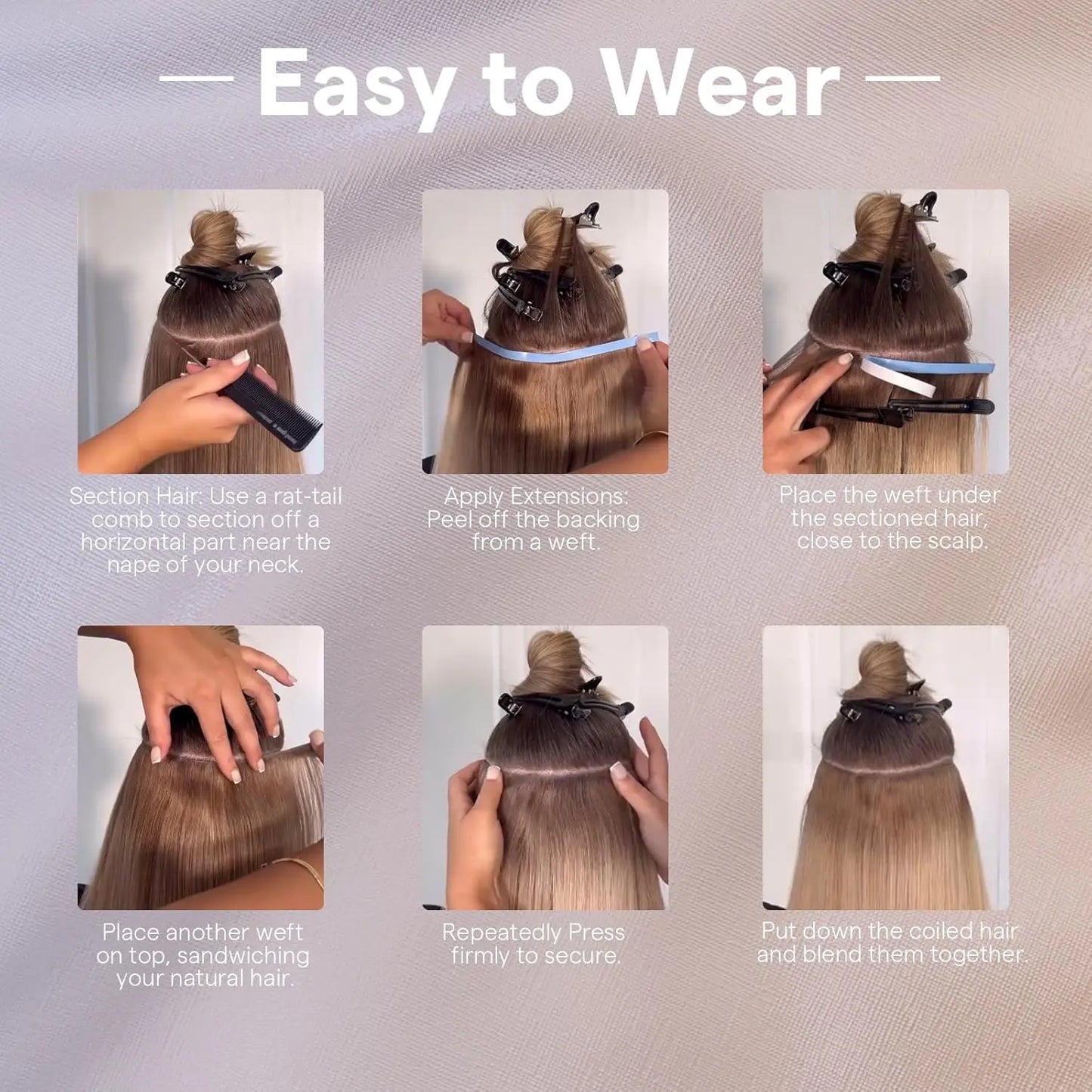 One Piece Invisible Genius Tape In Extensions – Skin Weft Thick Ends Remy