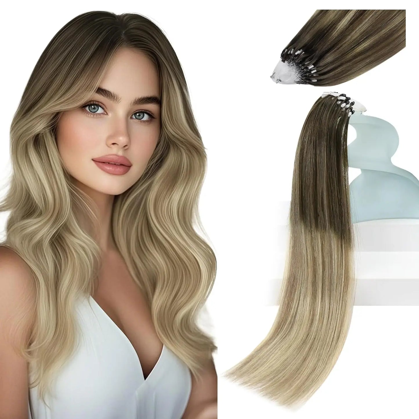 Remy Micro Ring Human Hair Extensions – No Heat, No Damage, 1g Strands