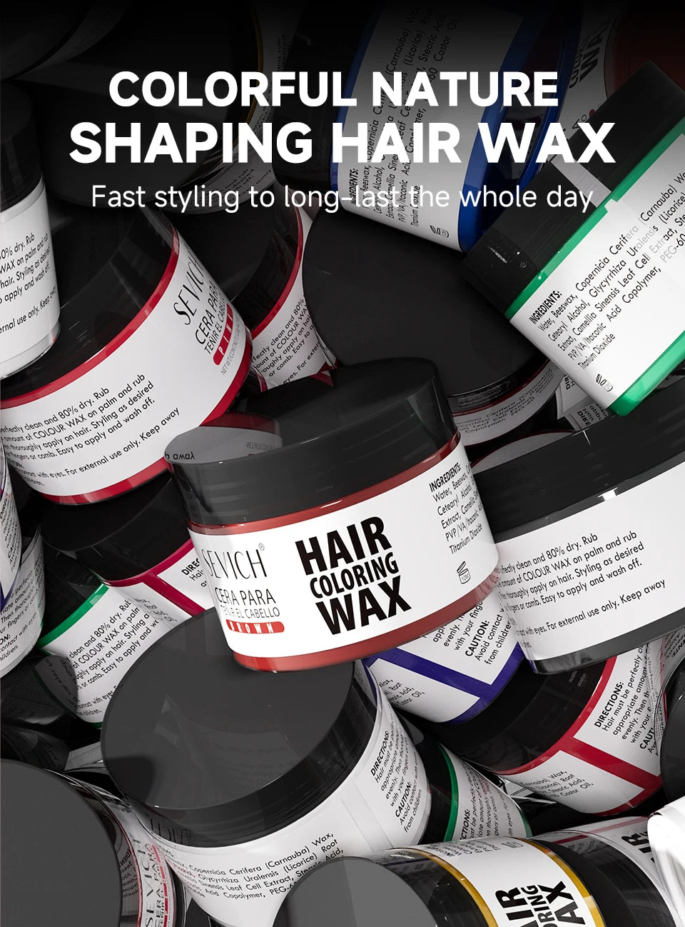 Hairs Dyed Mud Hair Colour Wax Easy To Wash Hair Styling Paste Dye for Eyebrow Beards Coloring Temporary Hair Color Style Cream