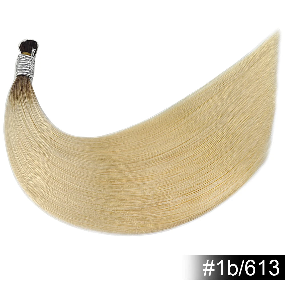 Shinehair Wholesale Straight Human Hair Bulk 100% Real Human Hair Extensions Highlight 16A Natural Black Hair Bundle Blonde 613