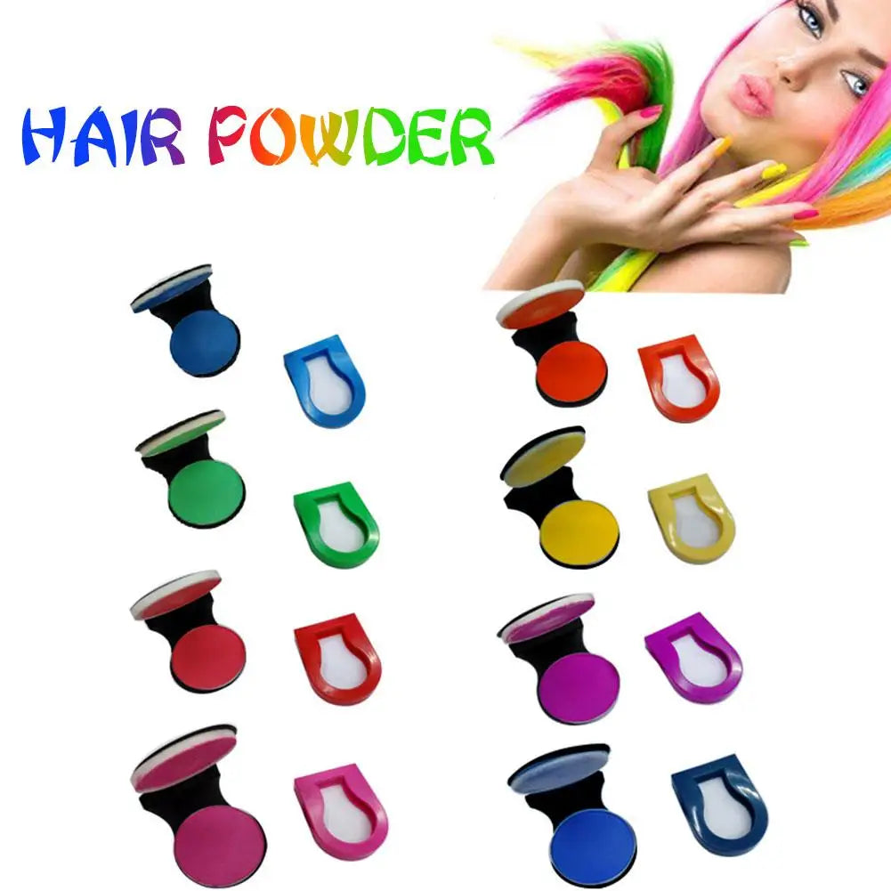 DIY Pastel Hairstyle Styling 8Pcs/Set 3g Disposable Hair Dye Powder Water Soluble Colorful Hair Chalk Powder Temporary Spray