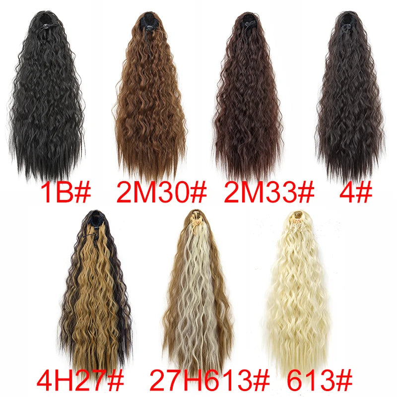 Premium Kinky Curly Drawstring Ponytail 22" Clip-In Hair Extension