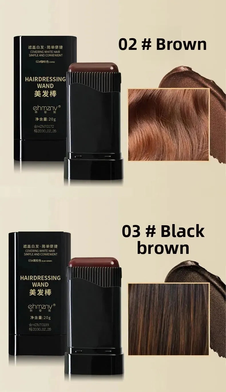 Quick Hair Dye Stick Permanent Coverage Long-Lasting Effect Portable Applicator Brush Design Touch Up the Color at Home