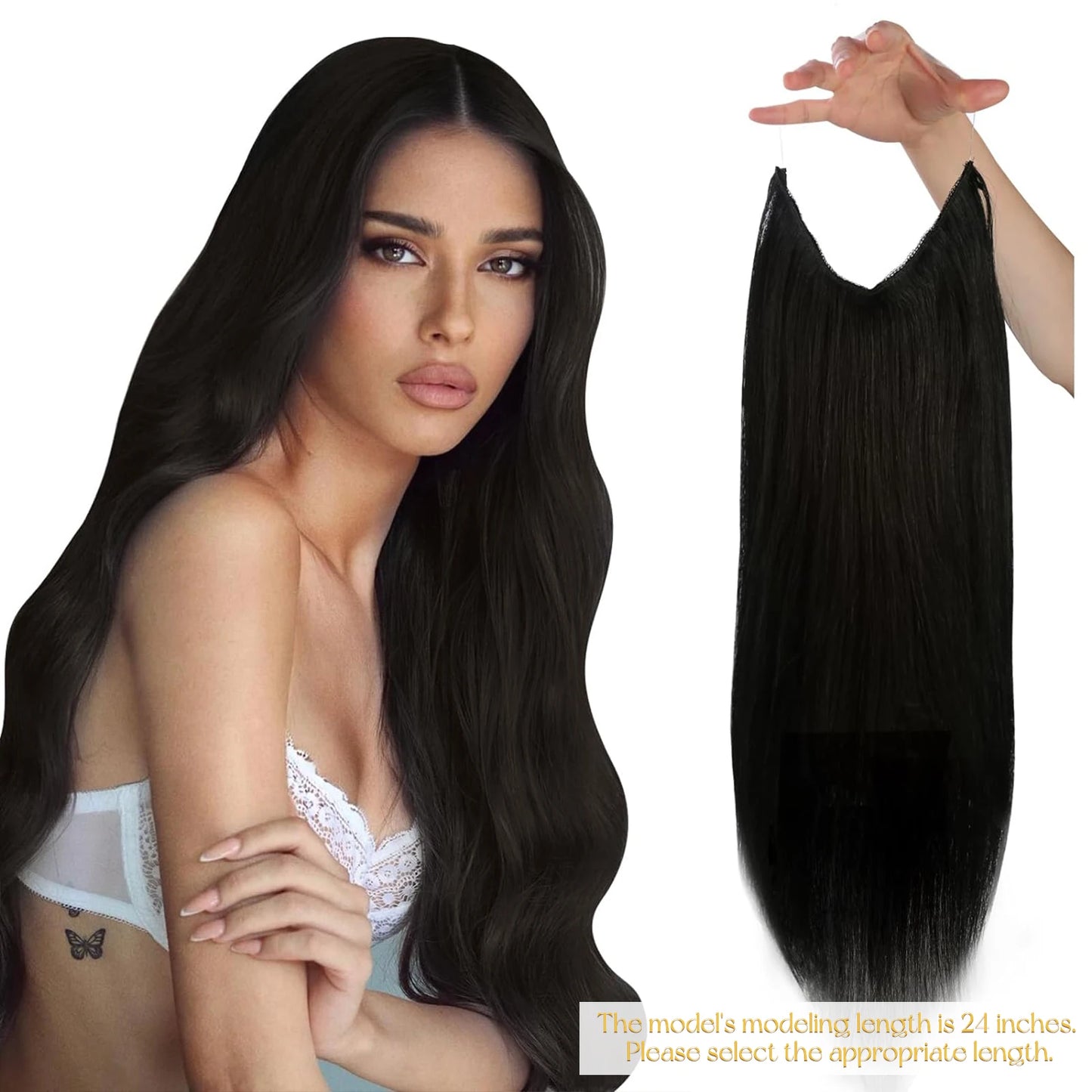 Invisible Wire Weft Hair Extensions Blonde Remy – One Piece Clips