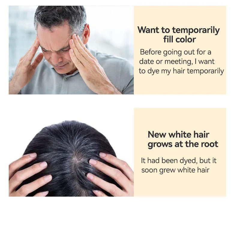 Hair Dye Pen Hair Root Touch Up Black Brown Hair Color Stick Disposable Hair Dye Cream Brush Easy To Carry Magic Stick