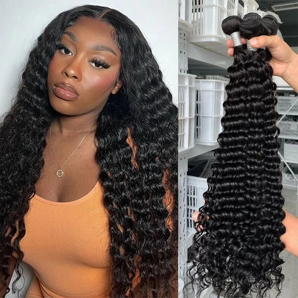Queenlike Brazilian Deep Wave Raw Human Hair Bundles