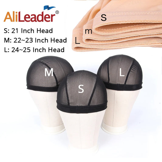 1pcs Wig Cap Professional Wig Making Hair Caps Beige Black Mesh Wig Cap For Making Wigs Good Quality Breathable Elast Hair Caps