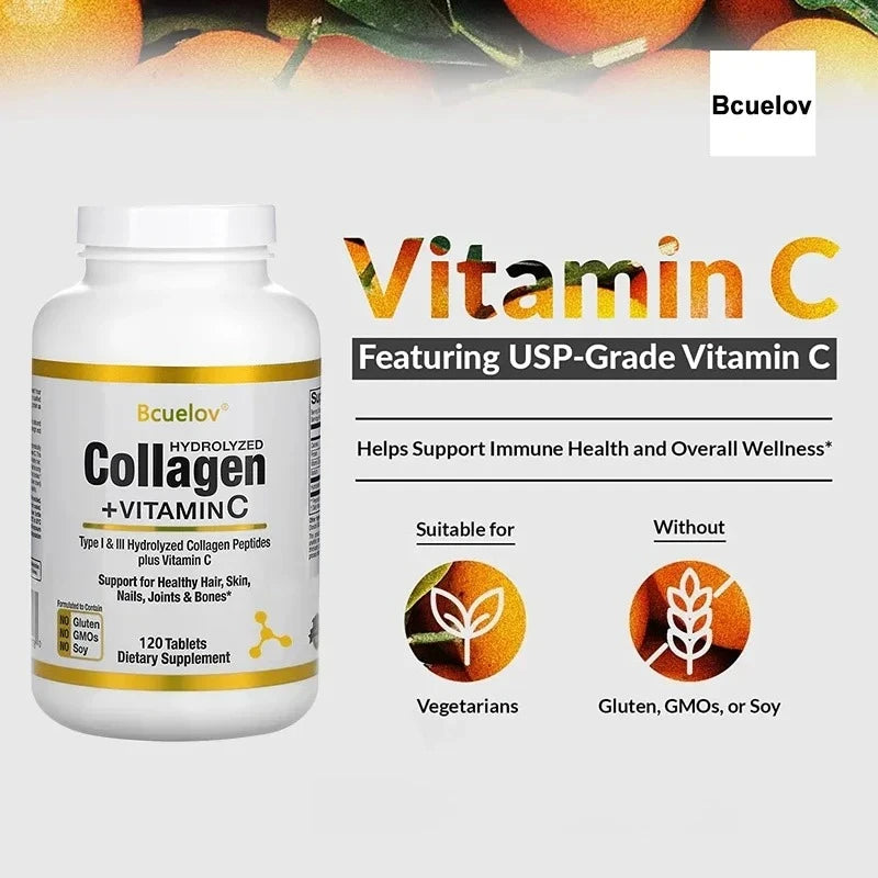 Bcuelov Hydrolyzed Collagen Peptides – Hair Skin Nails Support
