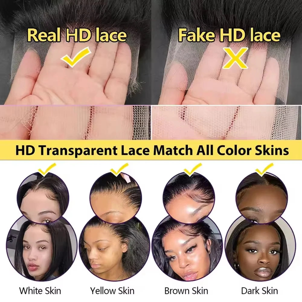 13x4 13x6 HD Transparent Lace Deep Wave Frontal Wig 40-42Inch JerrlyCurly Lace Front HumanHair Wig For Deep Curly Water Wave Wig