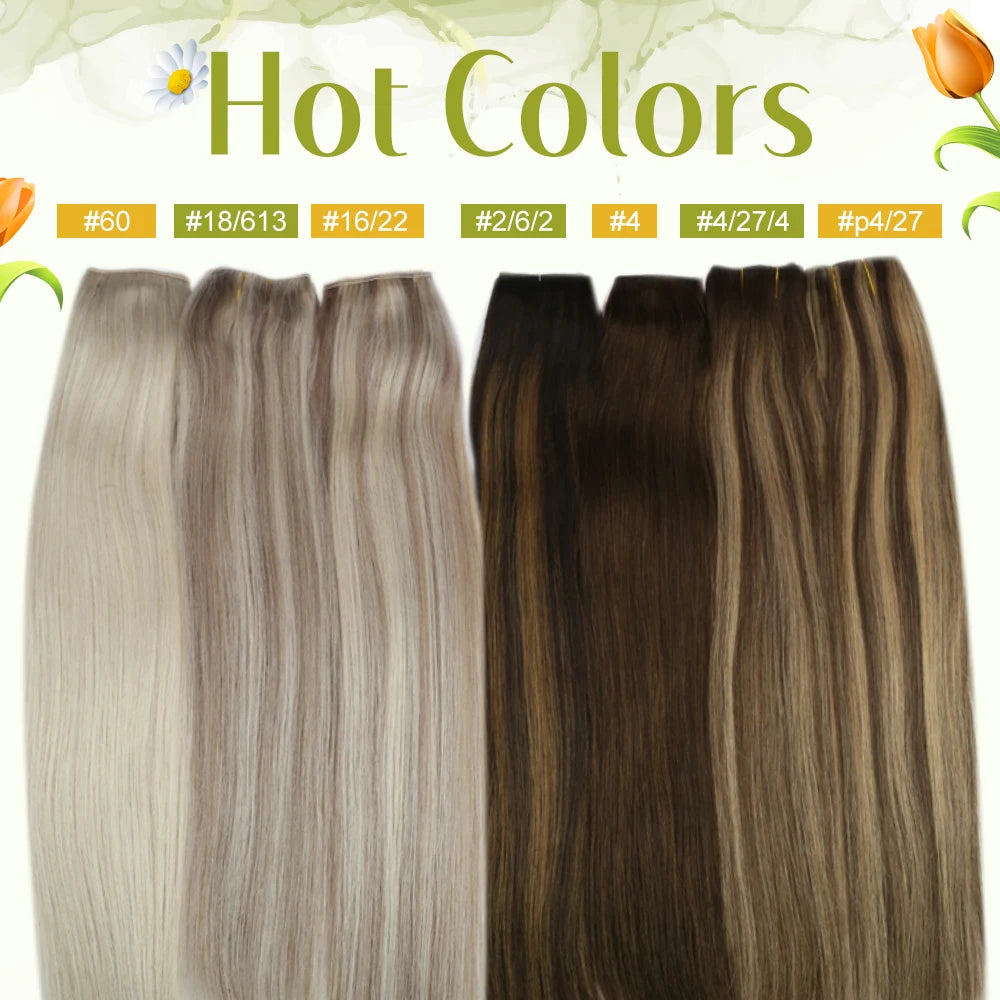 Invisible Wire Weft Hair Extensions Blonde Remy – One Piece Clips