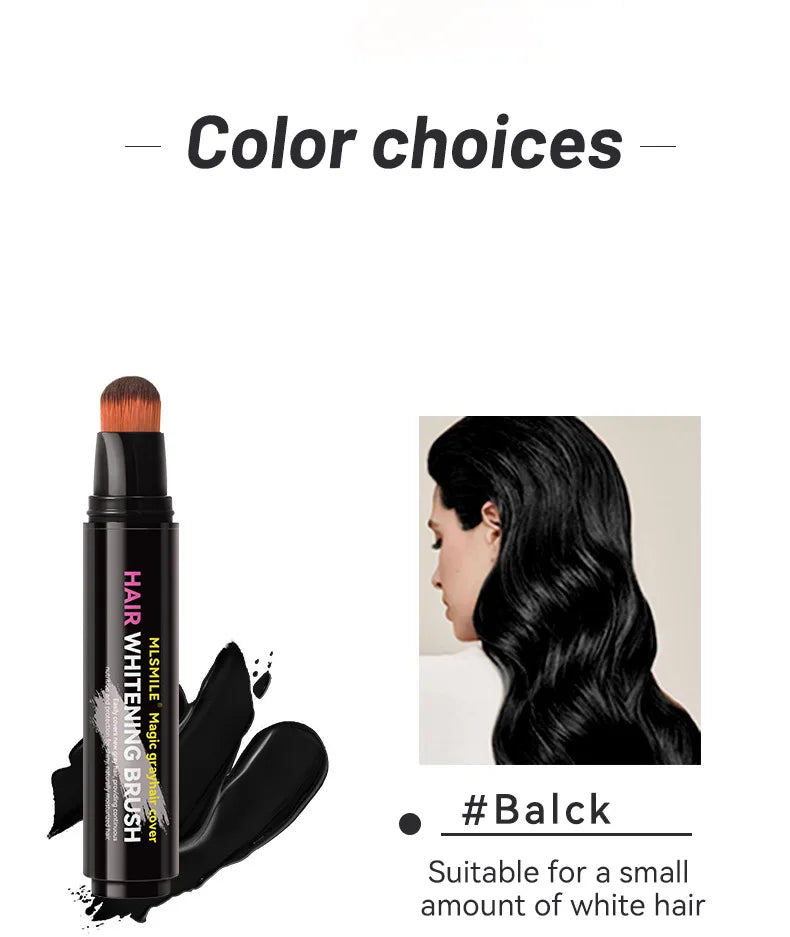 Hair Dye Pen Hair Root Touch Up Black Brown Hair Color Stick Disposable Hair Dye Cream Brush Easy To Carry Magic Stick