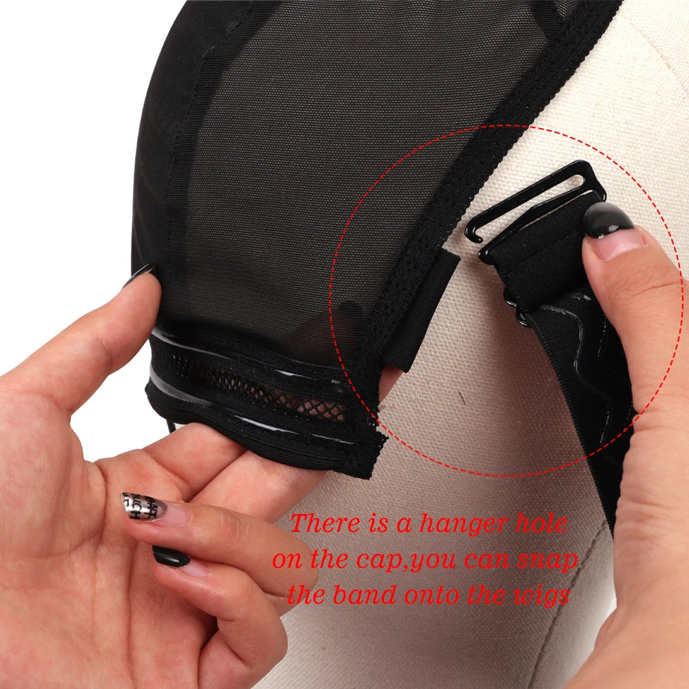 Plussign Half Splicing Wig Cap With Drawstring Silicone Band For Sewing 4*4 5*5 13*4 13*6 Lace Wig Lace Wig Cap For Making Wigs