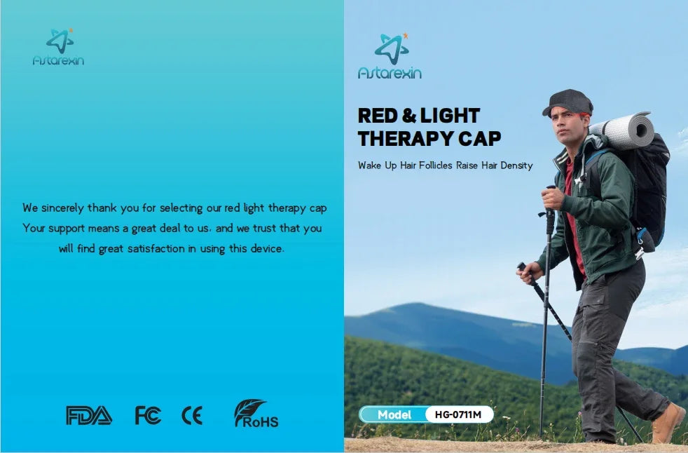 Hair Growth Cap Rechargeable 2000mAh LED Health Light Device Anti Hair Loss Anxiety Stress Reduce Migraine Scalp Relax Massager