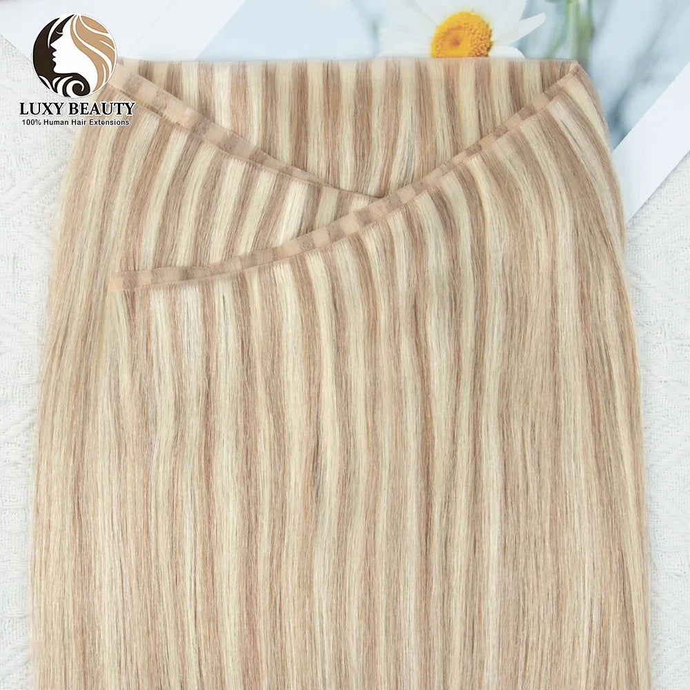 Invisible Tape Weft Human Hair Extensions – Brown Flat Weft