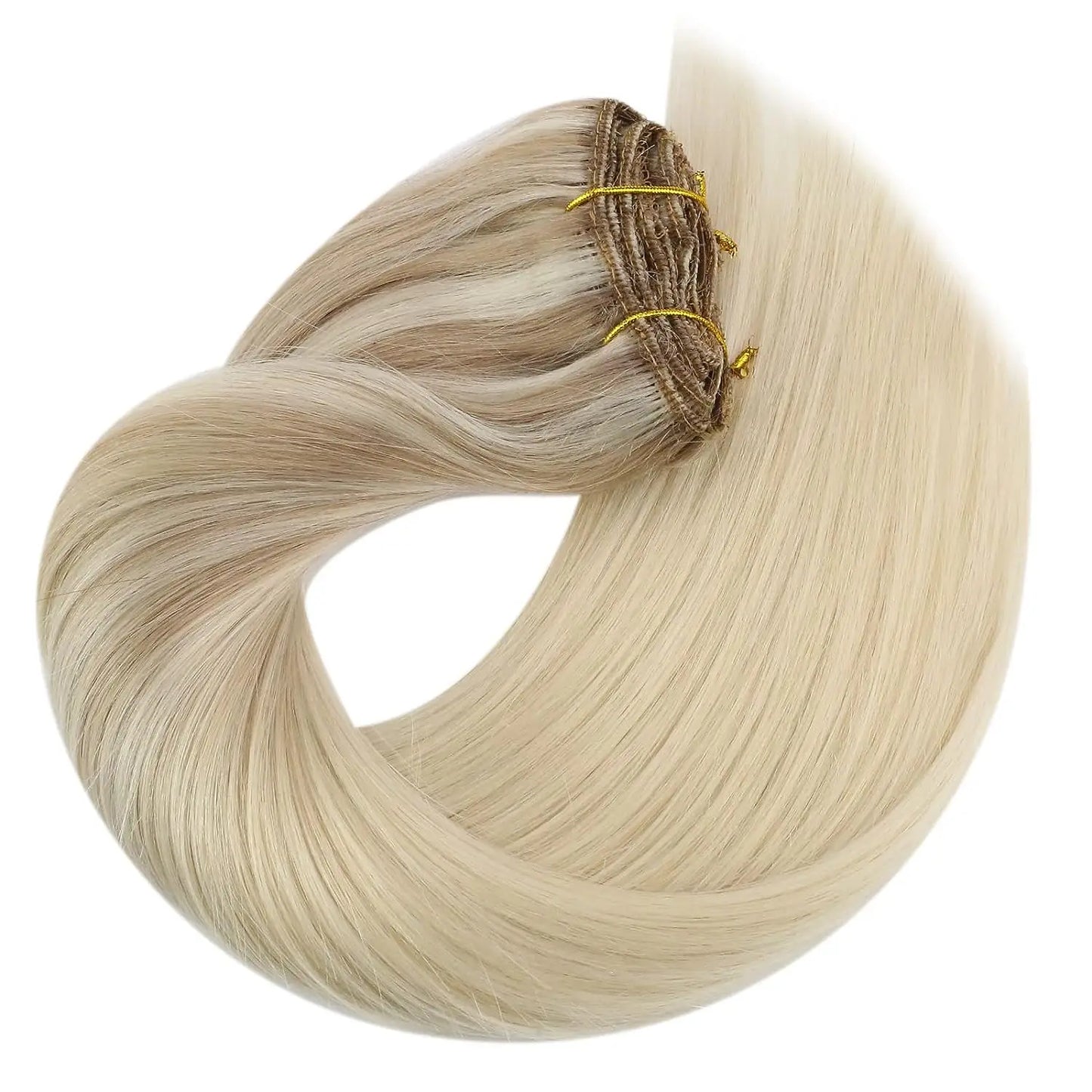 Double Weft Clip In Hair Extensions Brazilian Remy 7Pcs 100g