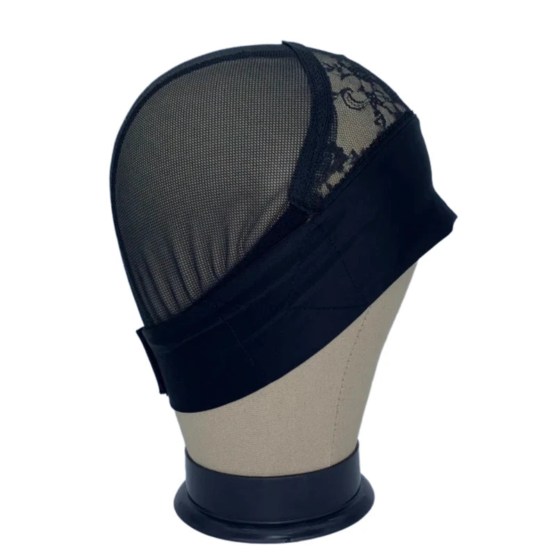 1PC Headband Wig Caps with Velcro Ice Silk Material for Making Headband Wigs Mesh Lace Wig Cap for DIY Wig