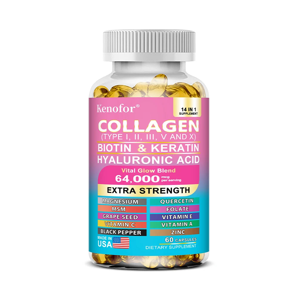 14-in-1 Collagen Biotin Keratin Capsules – Hair, Skin & Nails