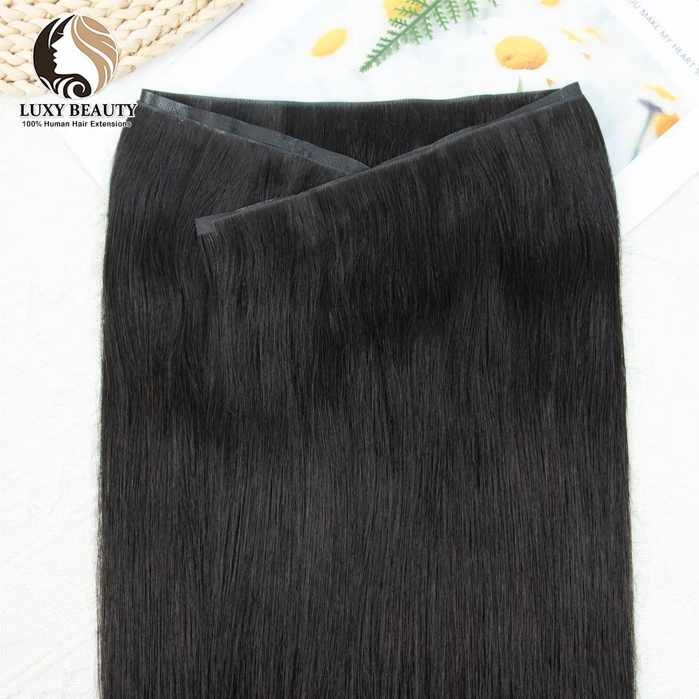 Invisible Tape Weft Human Hair Extensions – Brown Flat Weft