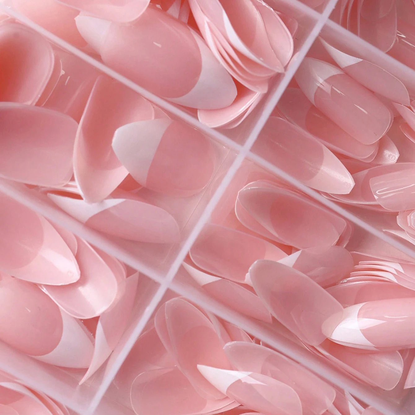 Almond Pink French Press-On Nails Glossy Full Cover Tips Set