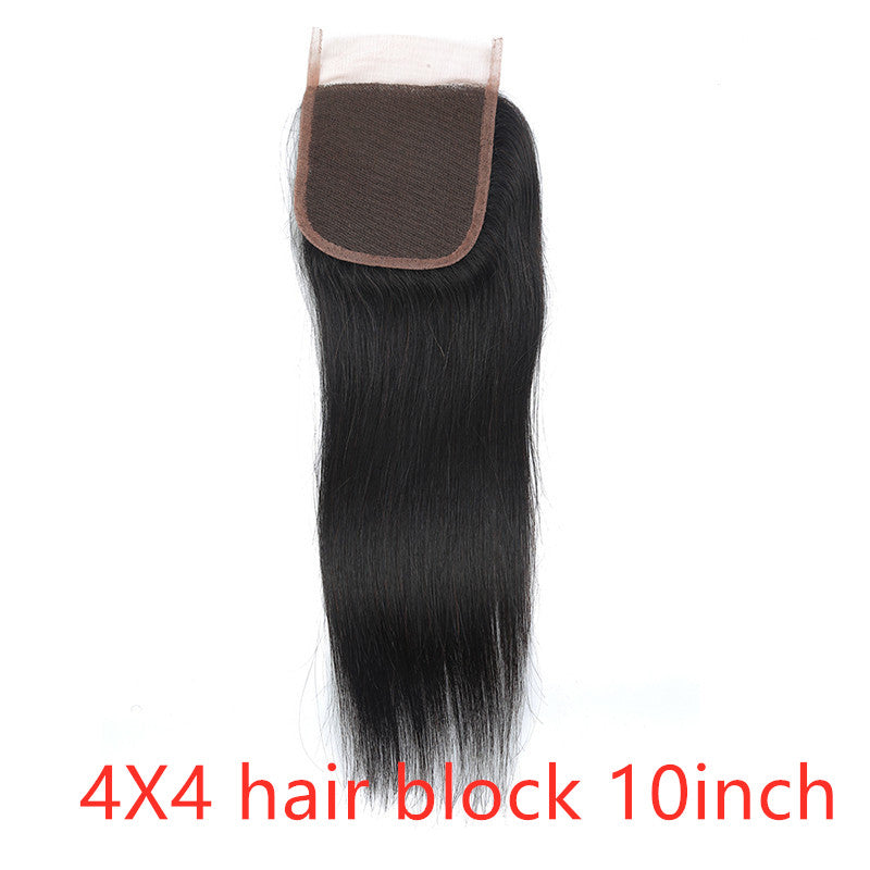 Straight wave human hair curtain natural color wig hair extension