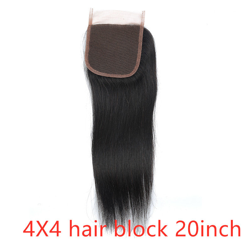 Straight wave human hair curtain natural color wig hair extension