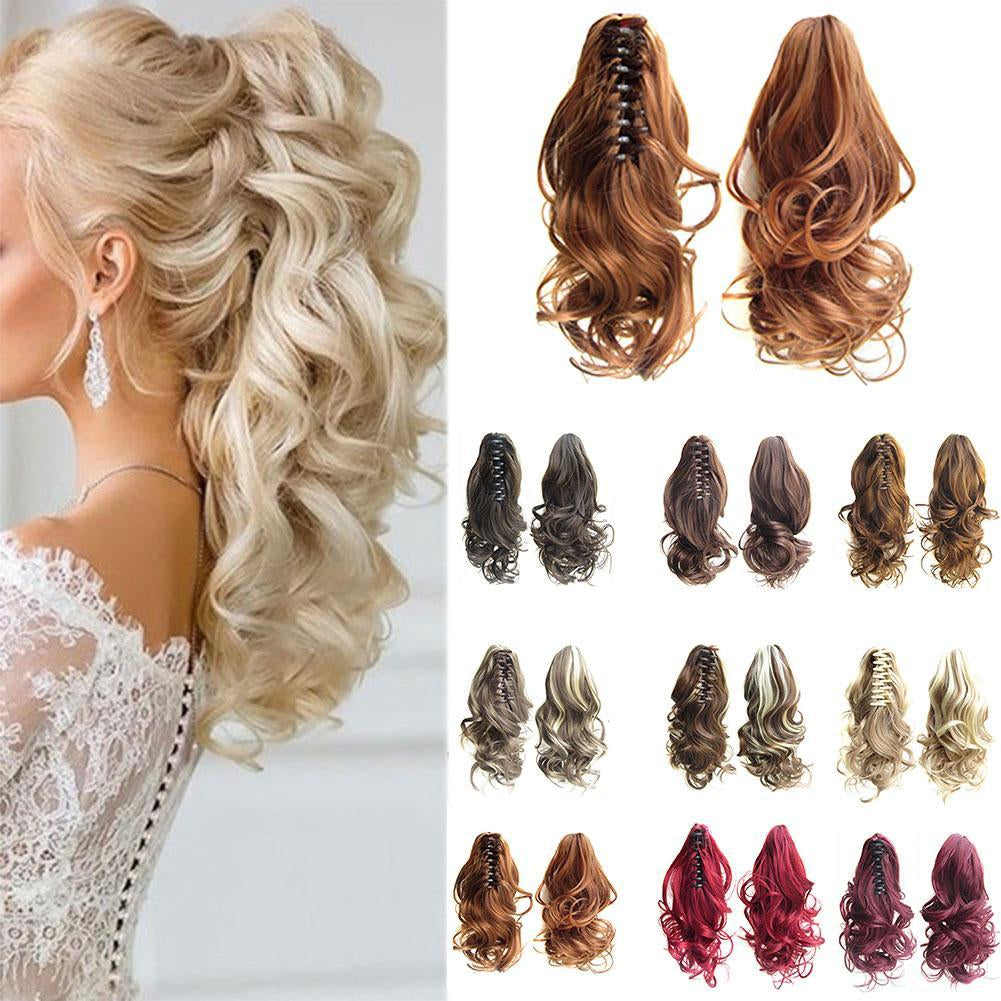 Long Wave Clip-In Ponytail Wrap Gray Hair Extension