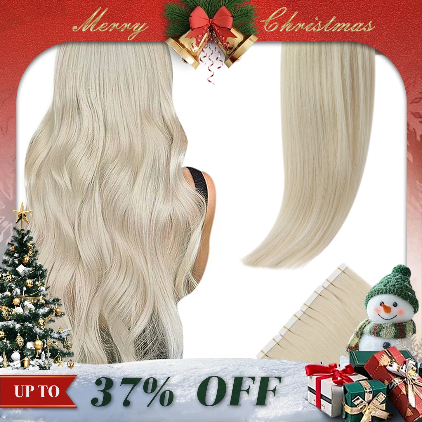 Virgin human hair tape in extensions blended seamlessly with natural hair, 10A grade, lasting up to 12 months